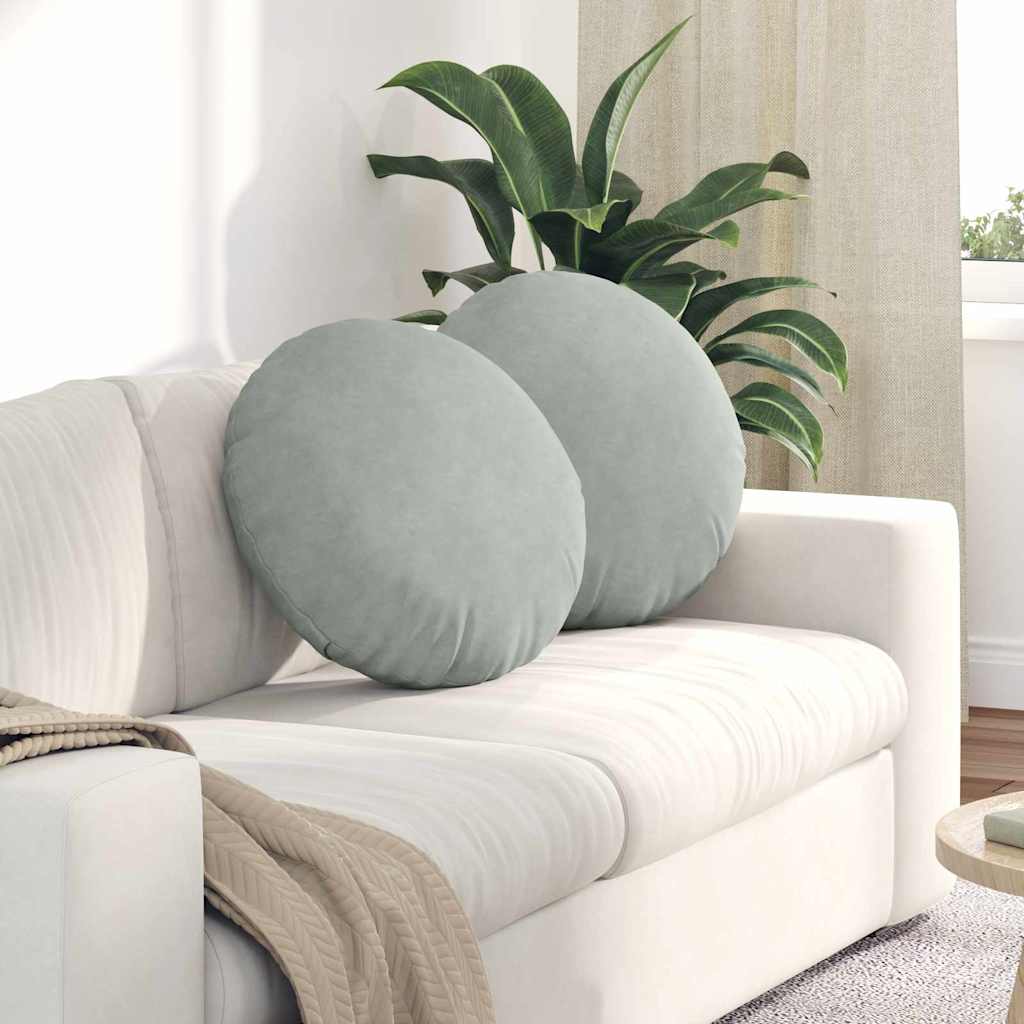 Sittkuddar 2 pcs Ljusgrå Ø 40 x 13 cm Sammet