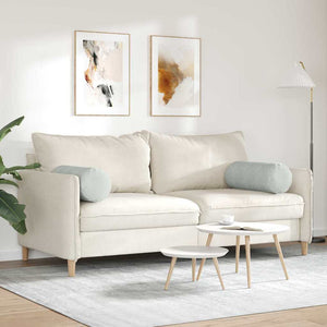 Bolsterkuddar 2 pcs Ljusgrå Ø 25 x 70 cm Kordread tyg