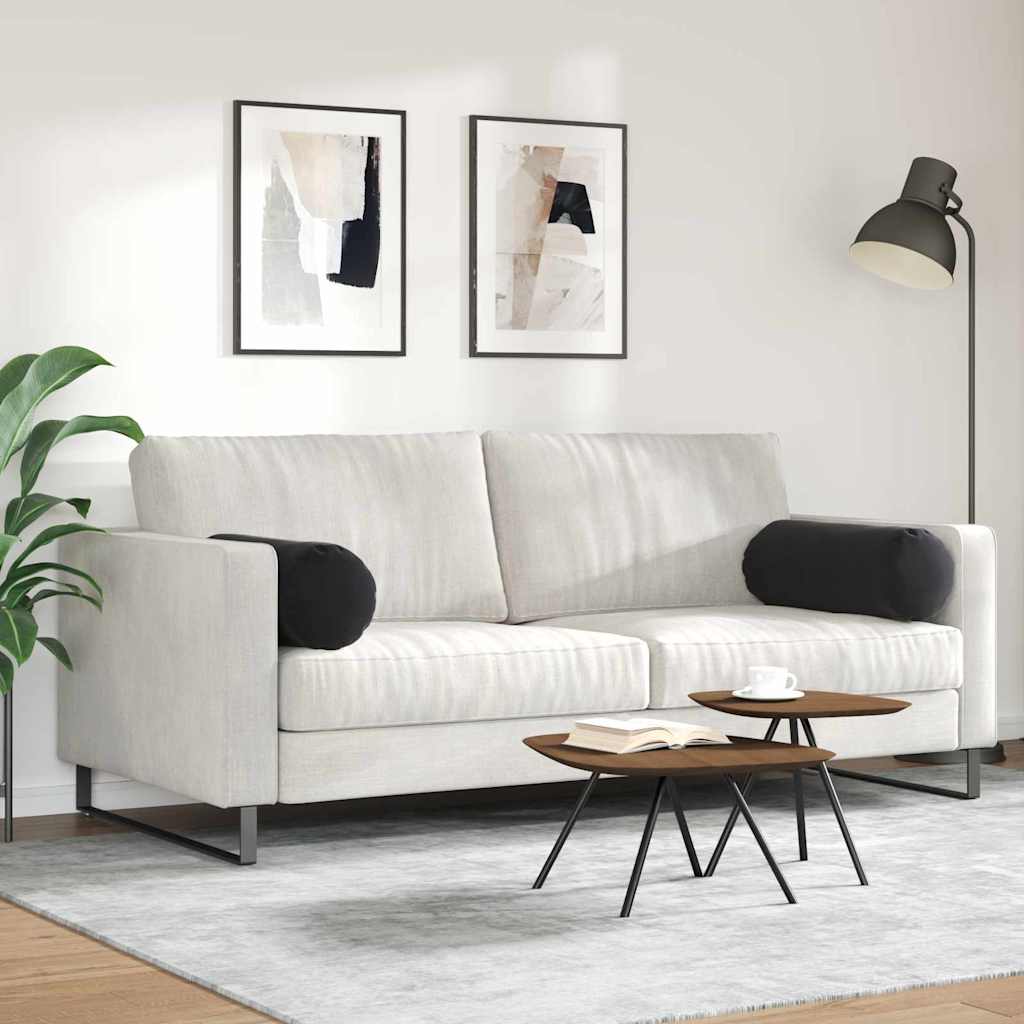 Bolsterkuddar 2 pcs Svart Ø 25 x 70 cm Kordread tyg