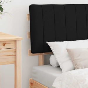 Sängram med Klädd Huvudgavel Svart 80 x 200 cm Massiv furu