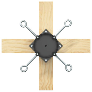 Julgranställ 1.73 Svart 50 x 50 x 16 cm Massiv furu