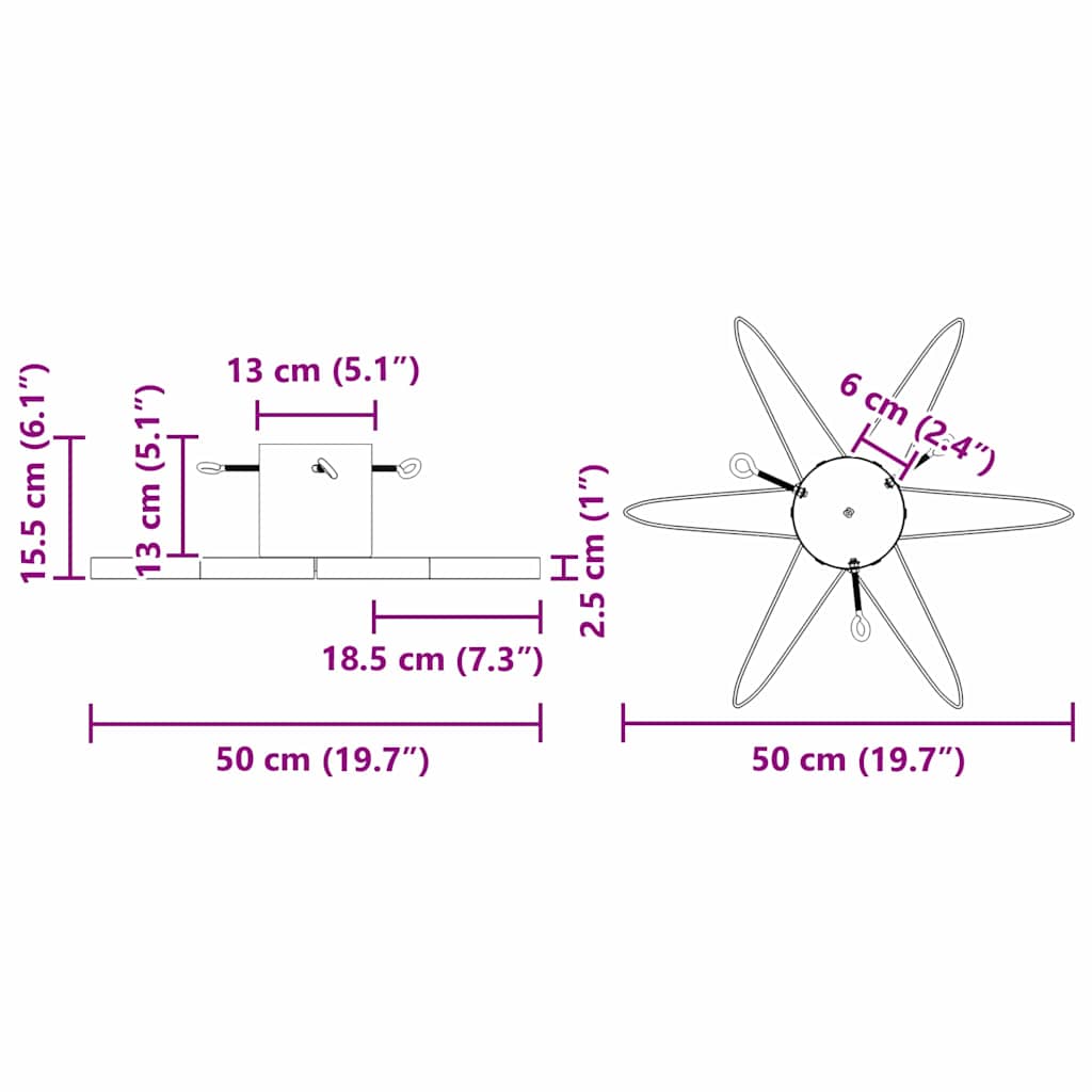 Julgranställ 1.73 med vattentank Svart 49 x 49 x 15,5 cm Stål