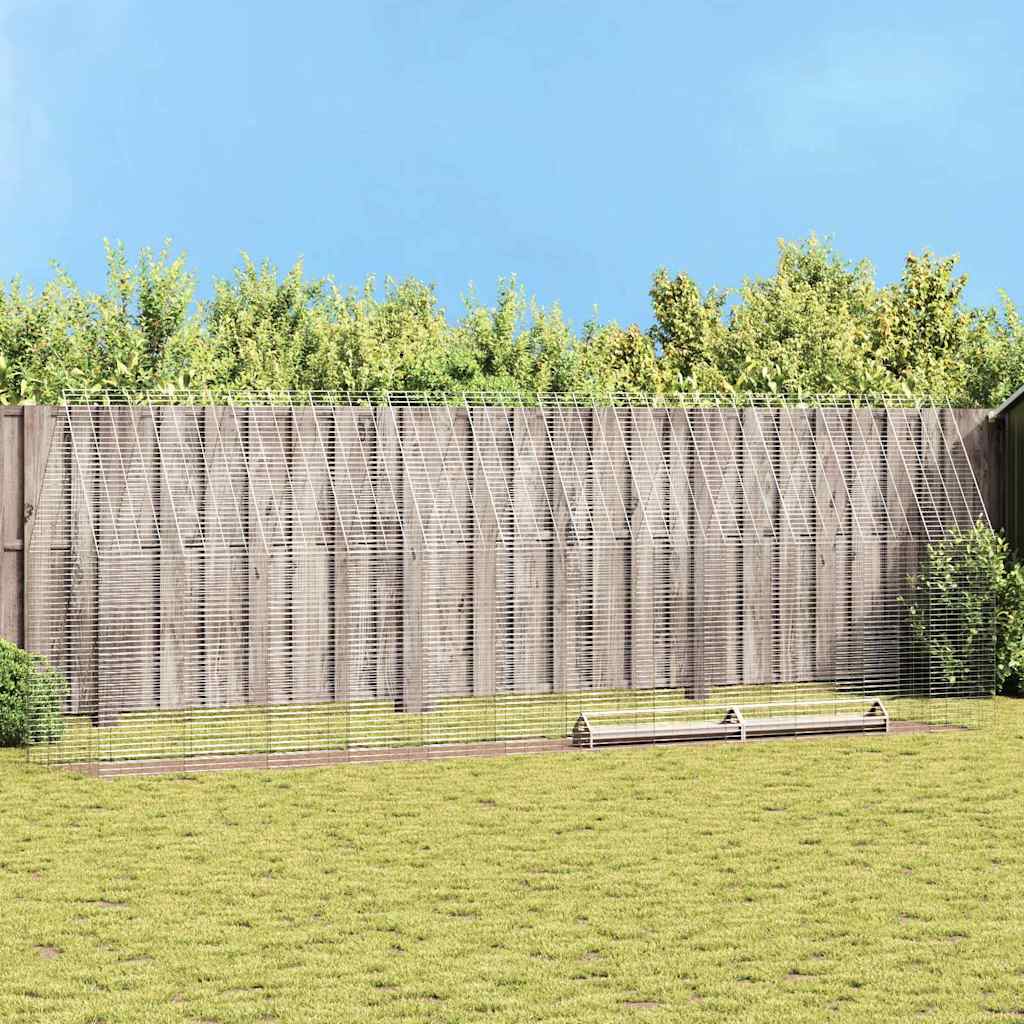 Hönshus 2 pcs Silver 600 x 100 x 210 cm Galvaniserat Stål