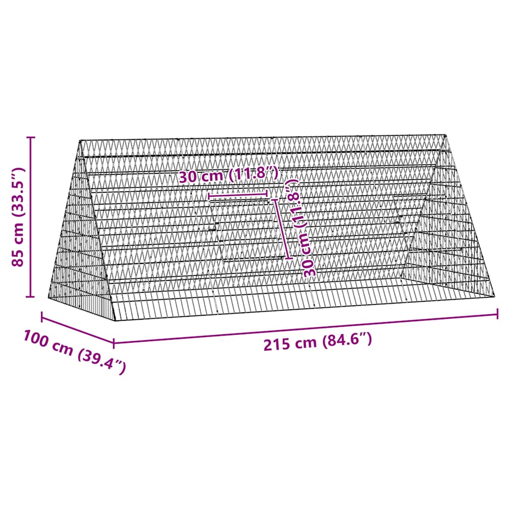 Hönshus Silver 215 x 100 x 85 cm Galvaniserat Stål