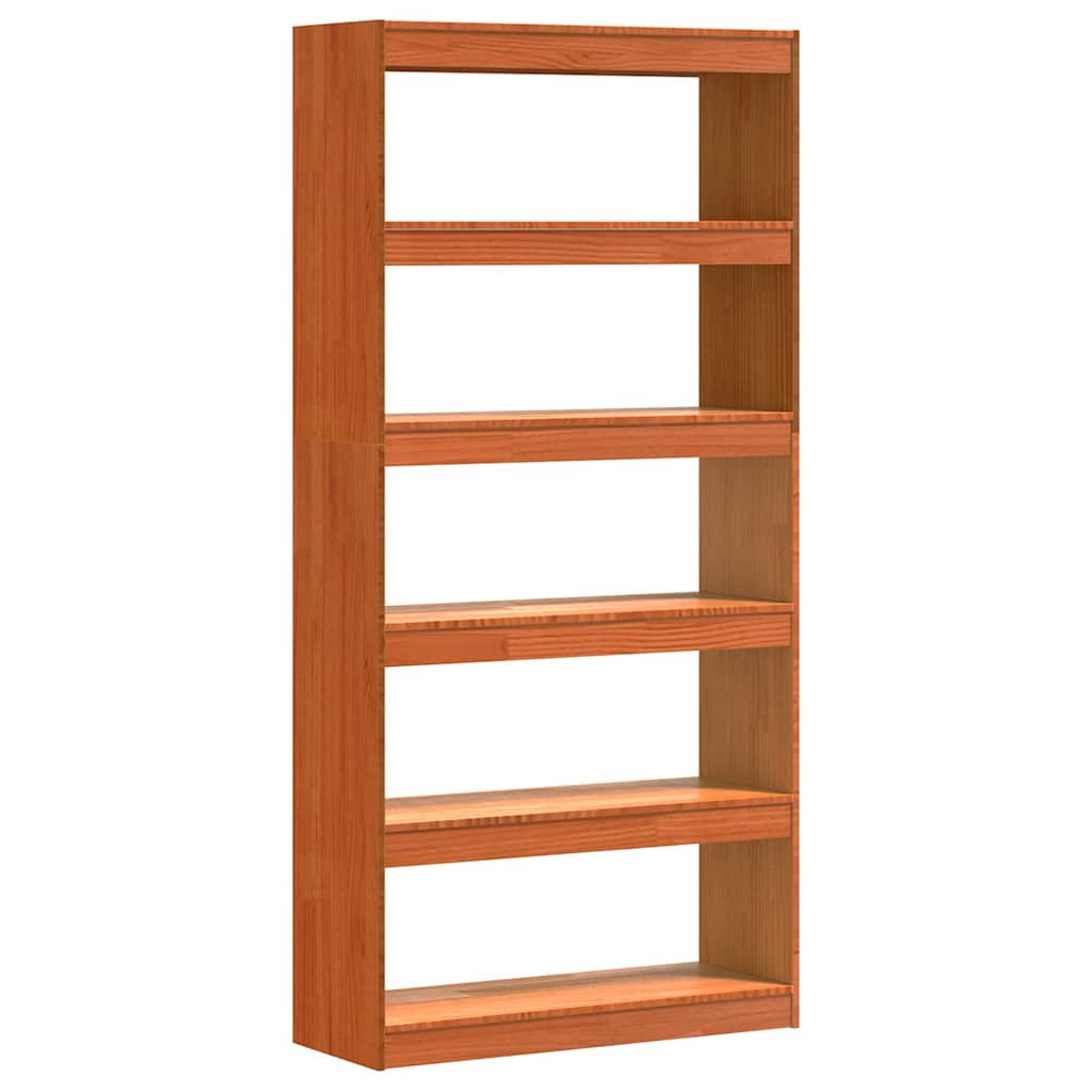 Bokskåp Vaxbrun 80 x 30 x 167,5 cm Massiv furu