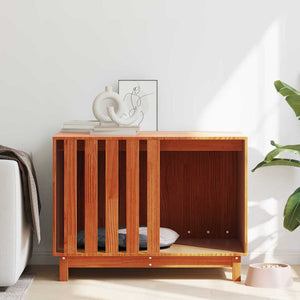 Hundhus med lagring Vaxbrun 100 x 70 x 70 cm Massiv furu