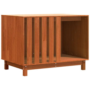 Hundhus med lagring Vaxbrun 100 x 70 x 70 cm Massiv furu