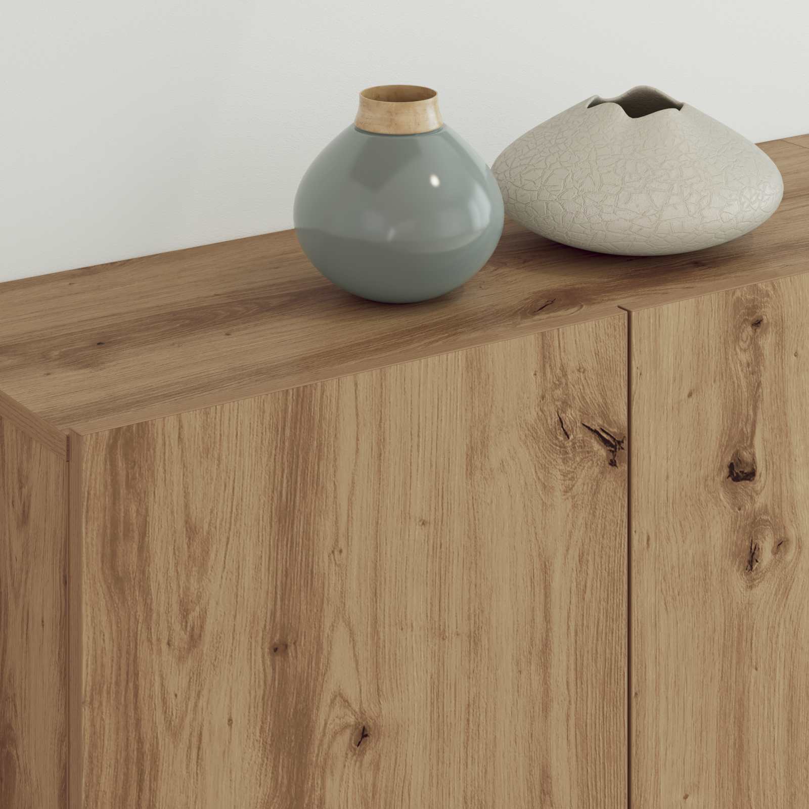 TV-väggmodul Väggmonterad 5 pcs Artisan Ek Konstruerat trä