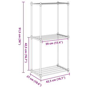 Förvaringshylla med hylla Vit 42,5 x 27 x 91,5 cm Aluminium