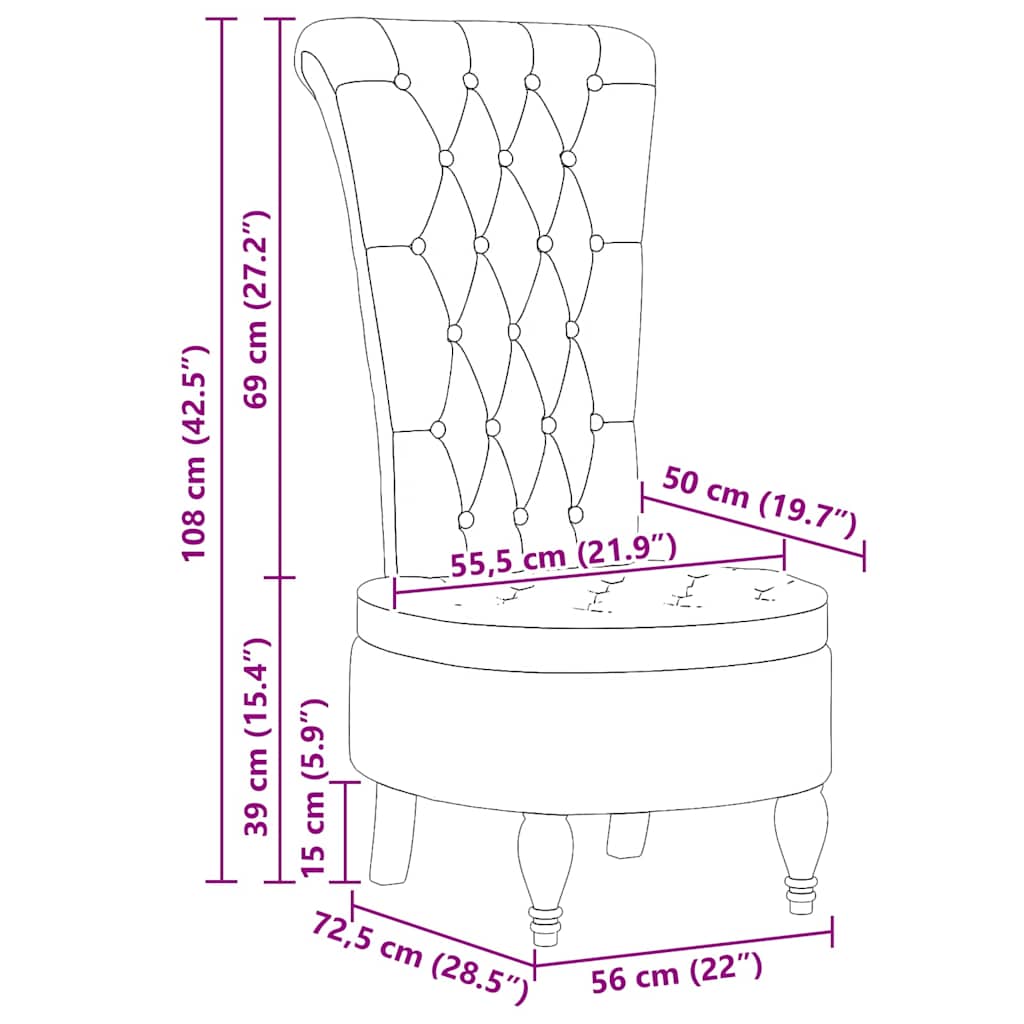 Slipperfåtölj Mörkgrå 56,5 x 70 x 110 cm Faux Mockaläder