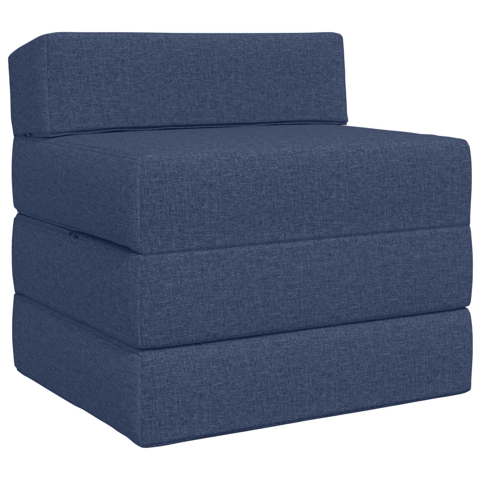 Fällbar Soffbed Blå 200 x 70 x 15 cm Tyg