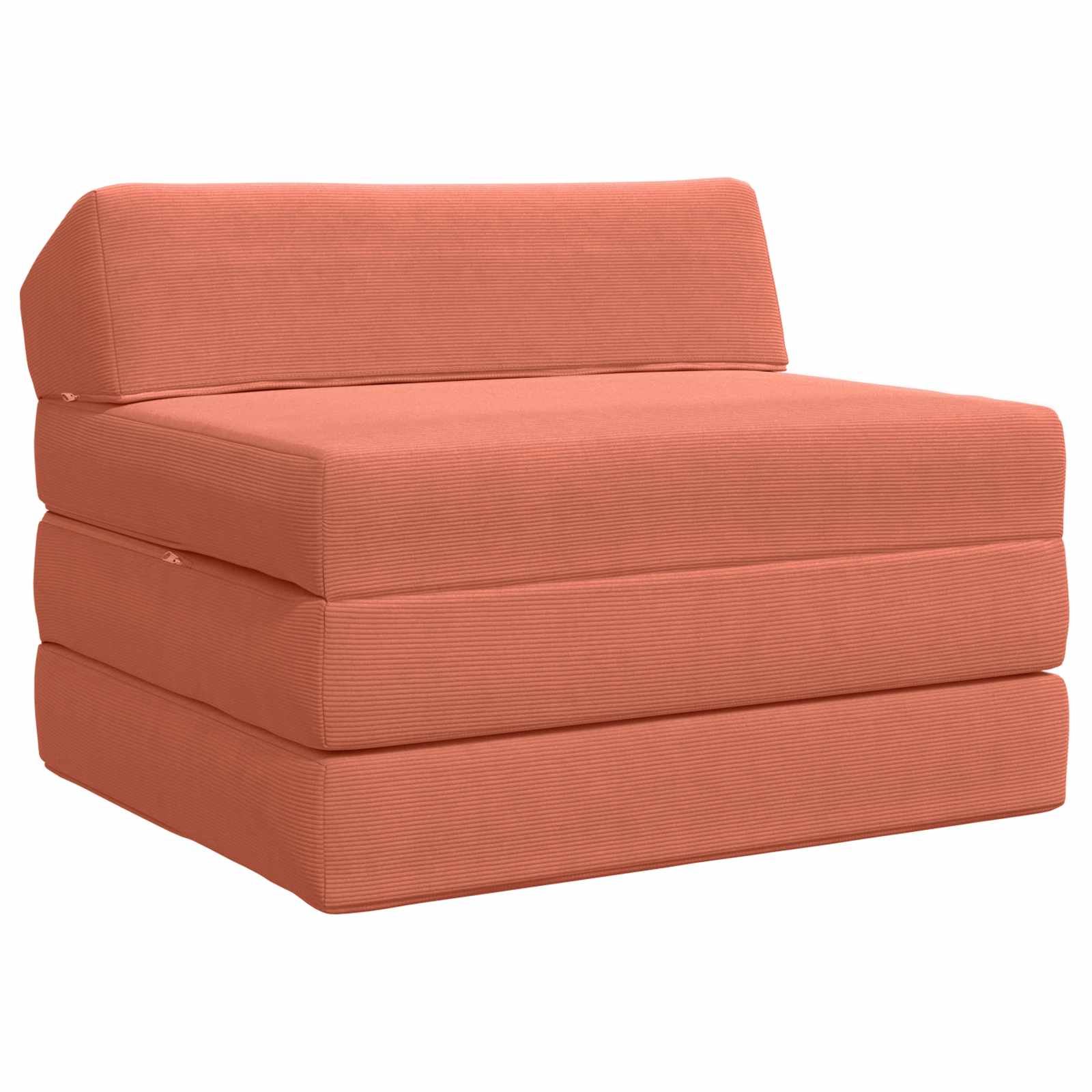Fällbar Soffbed Röd orange 200 x 70 x 10 cm Kordread tyg
