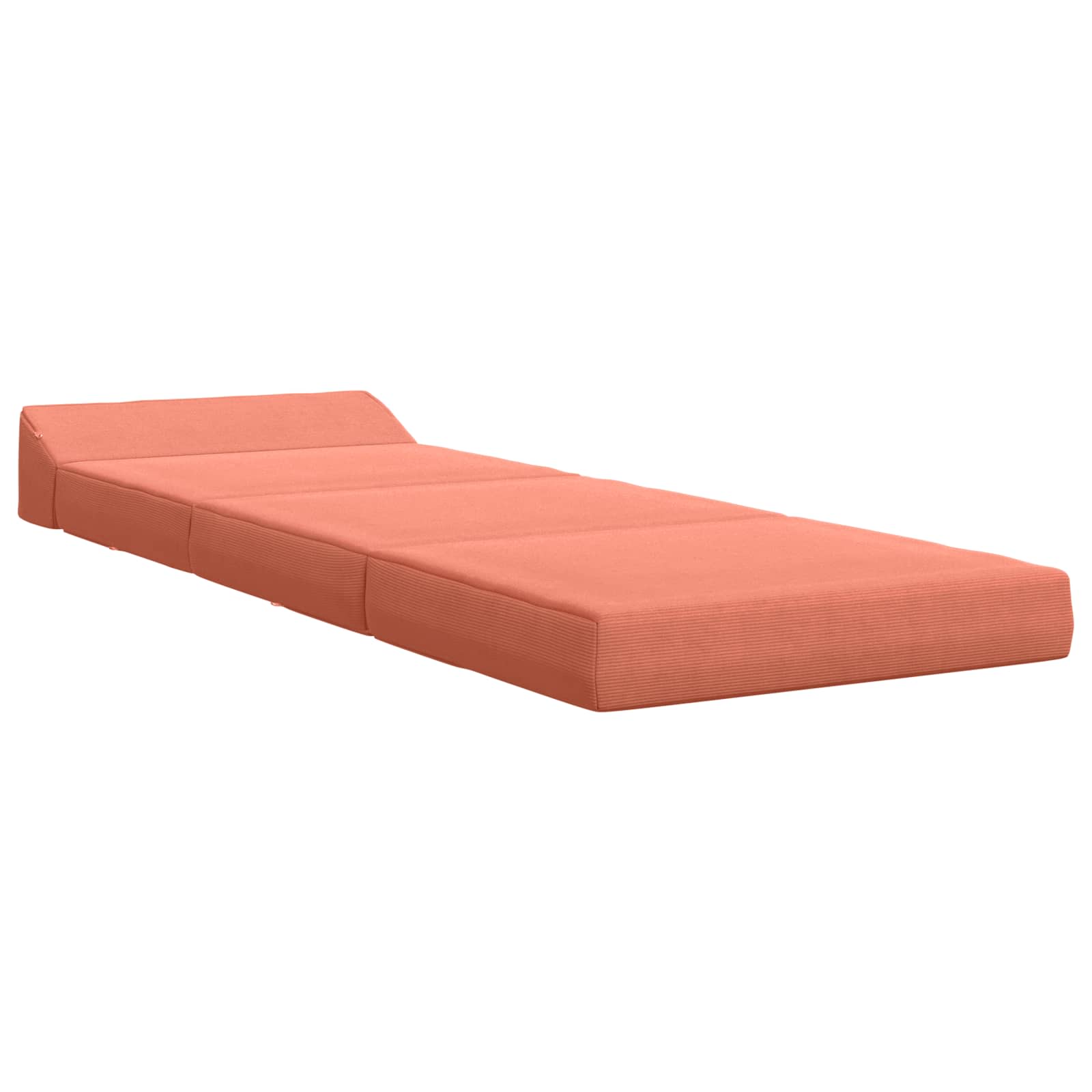 Fällbar Soffbed Röd orange 200 x 70 x 10 cm Kordread tyg