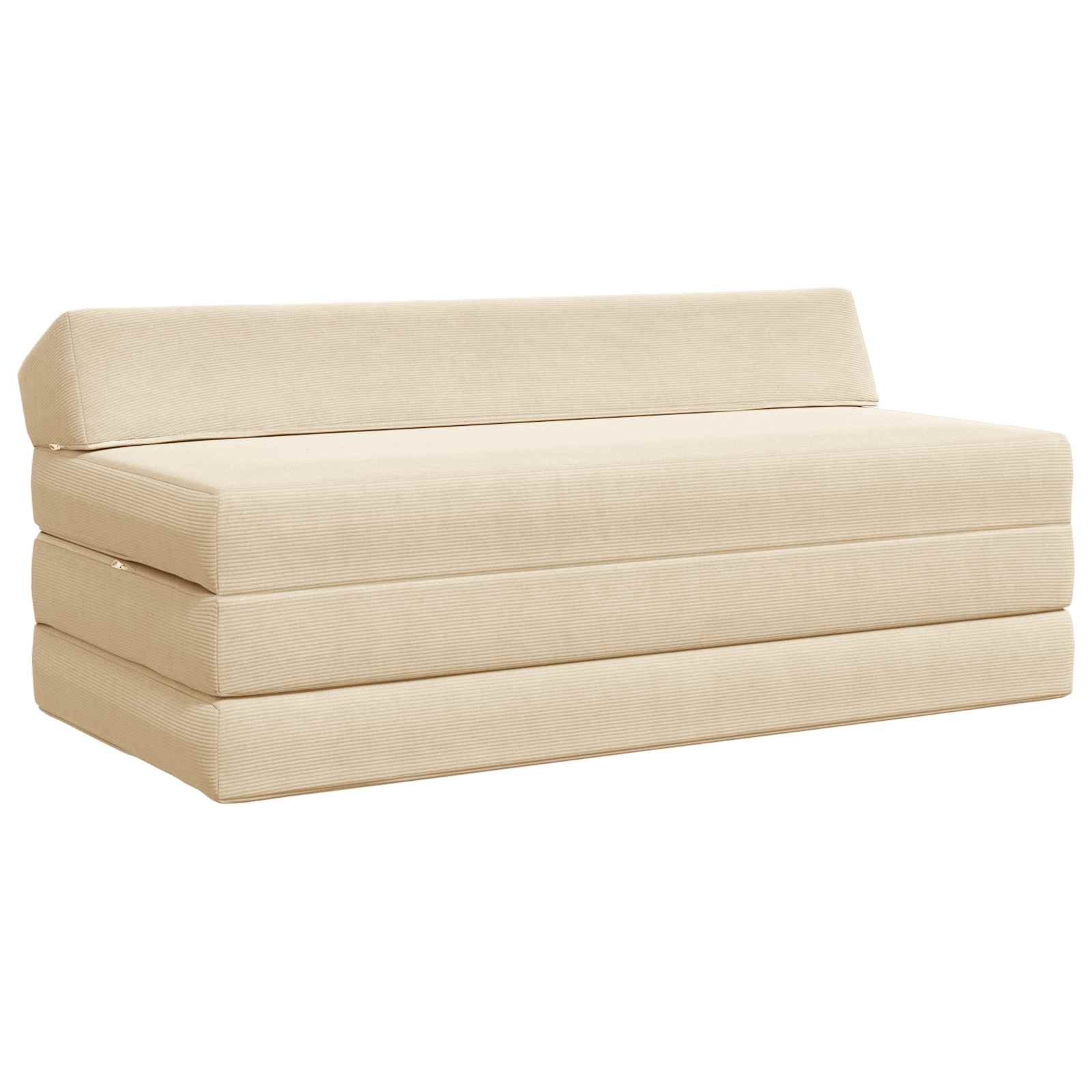 Fällbar Soffbed Gräddvit 120 x 60 x 49 cm Tyg