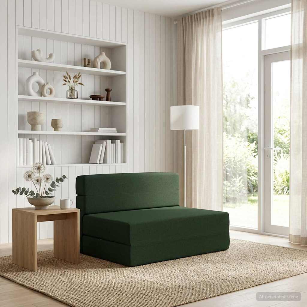 Fällbar Soffbed Mörkgrön 70 x 72 x 60 cm Tyg