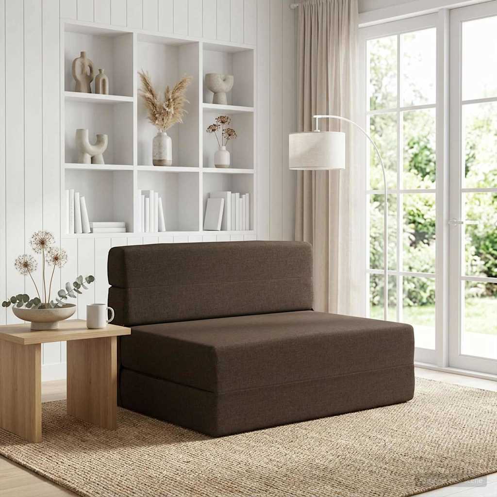 Fällbar Soffbed Taupe 70 x 72 x 60 cm Tyg