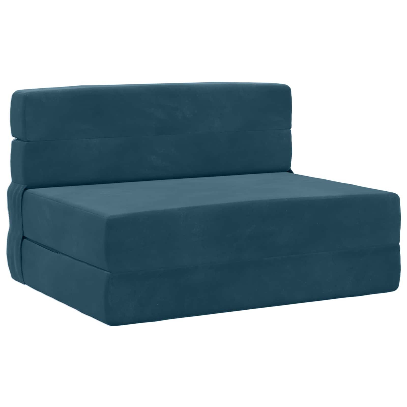 Fällbar Soffbed Blå 70 x 72 x 60 cm Tyg