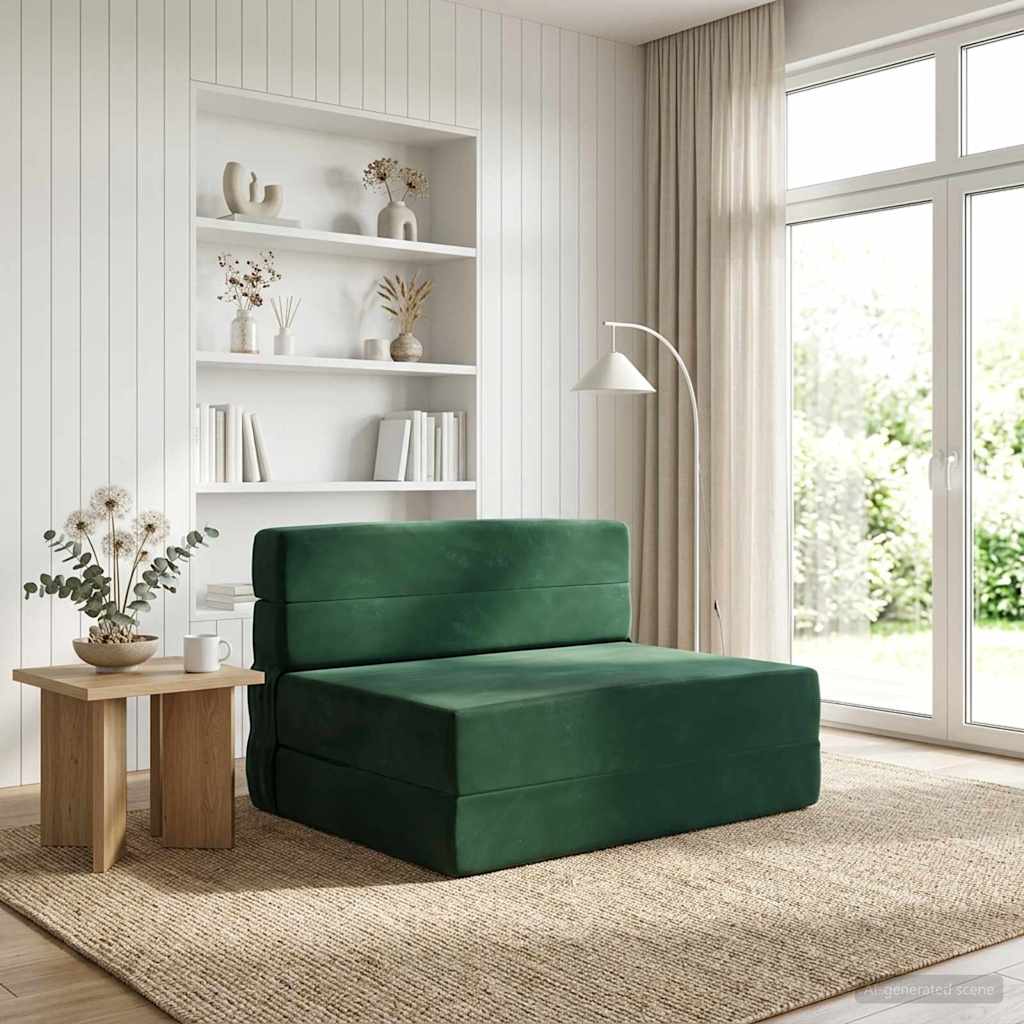 Fällbar Soffbed Mörkgrön 70 x 72 x 60 cm Tyg