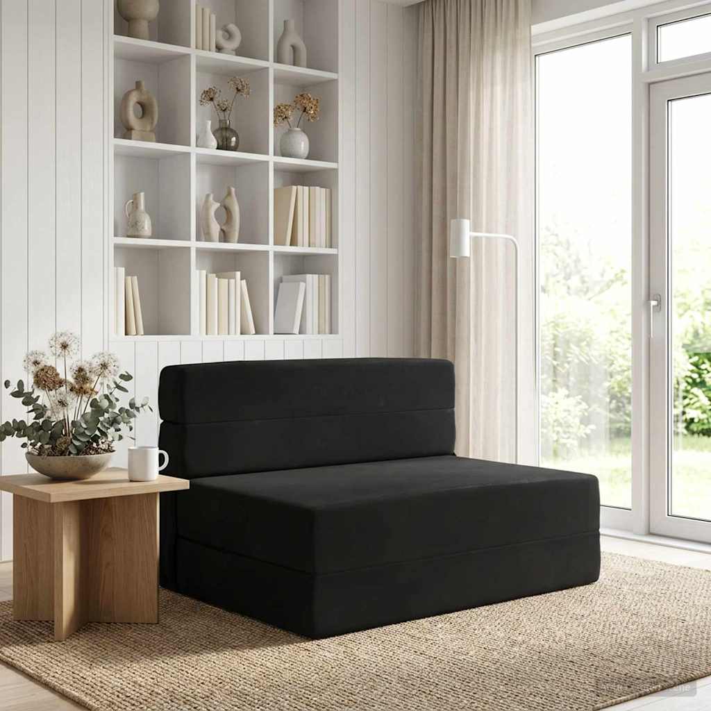 Fällbar Soffbed Svart 70 x 72 x 60 cm Tyg