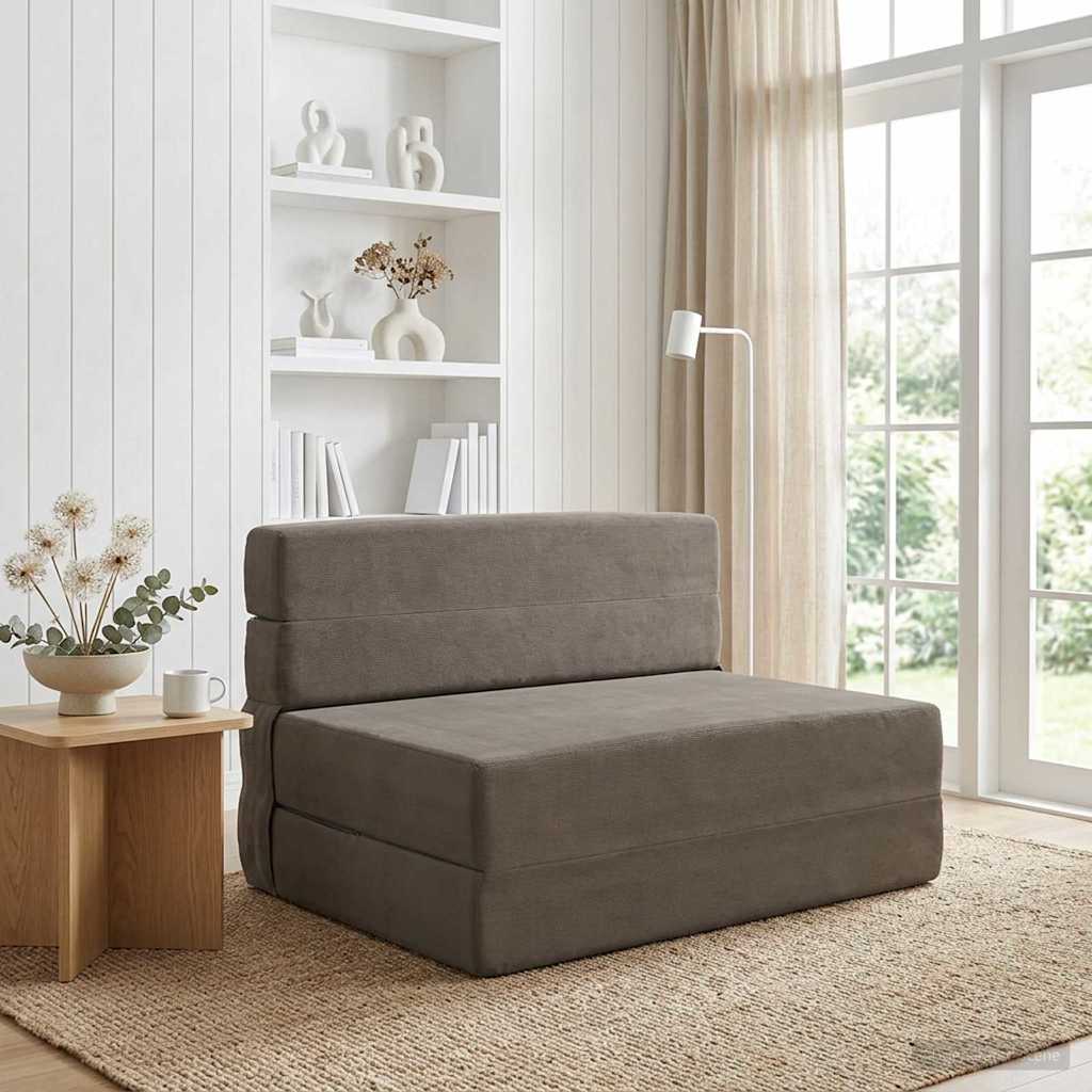 Fällbar Soffbed Ljusgrå 70 x 72 x 60 cm Tyg