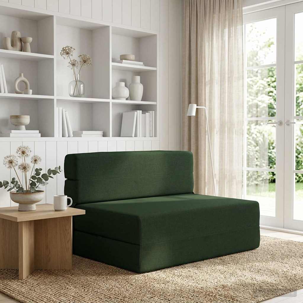 Fällbar Soffbed Mörkgrön 70 x 80 x 60 cm Tyg