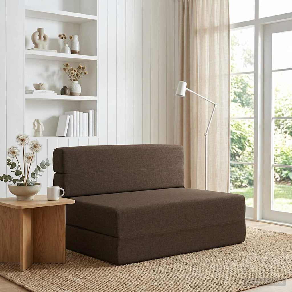 Fällbar Soffbed Taupe 70 x 80 x 60 cm Tyg