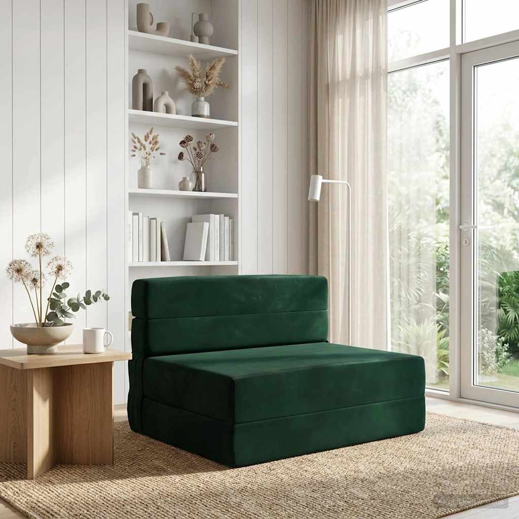 Fällbar Soffbed Mörkgrön 70 x 80 x 60 cm Tyg