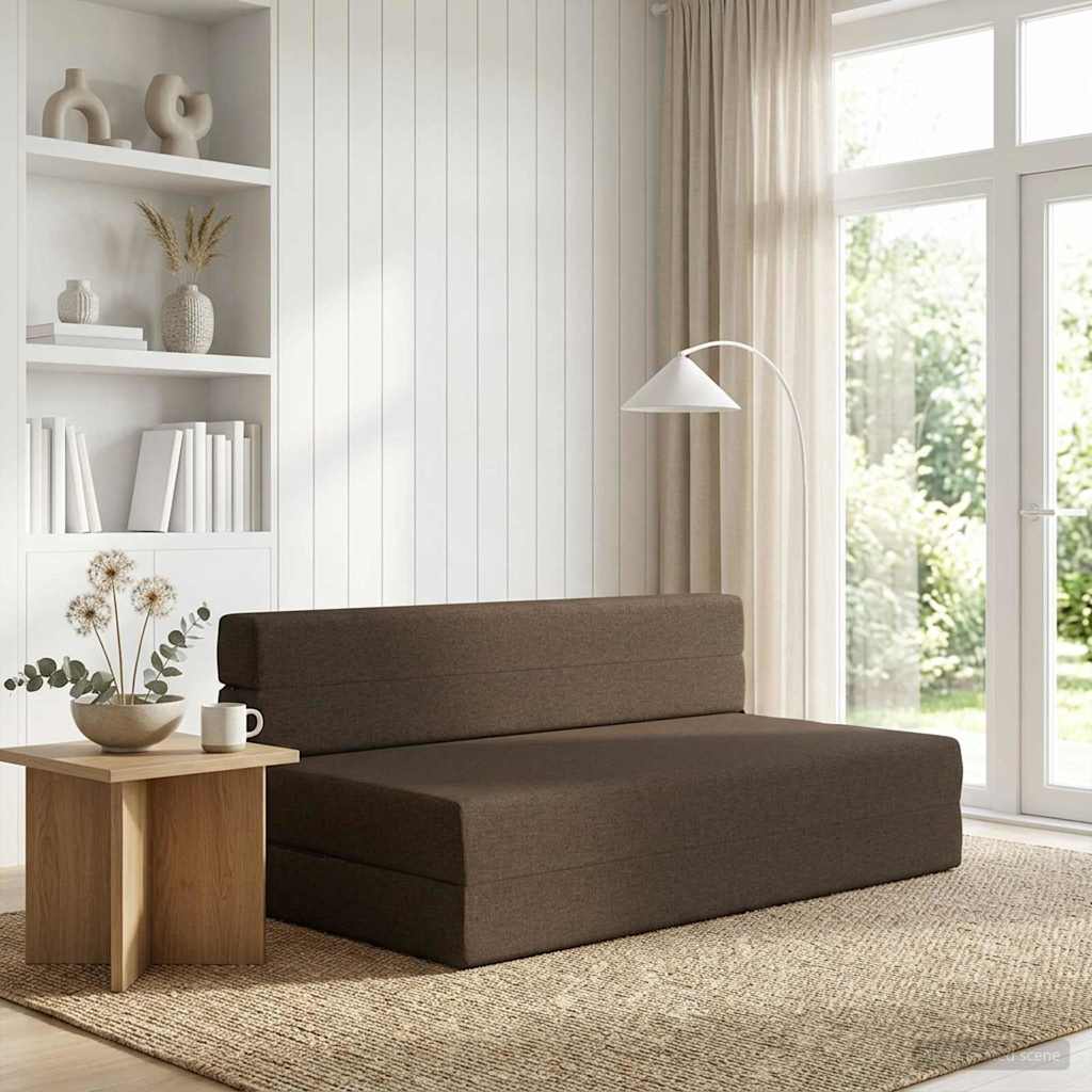 Fällbar Soffbed Taupe 152 x 86,5 x 60 cm Tyg
