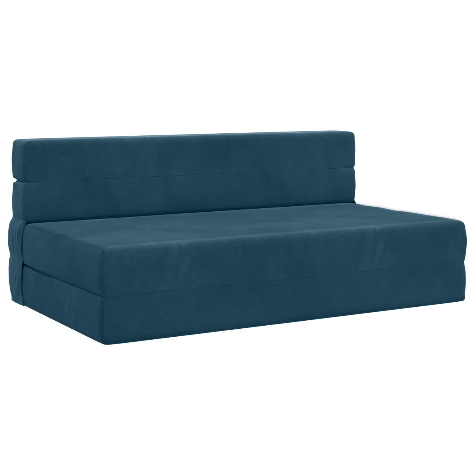 Fällbar Soffbed Blå 152 x 86,5 x 60 cm Tyg