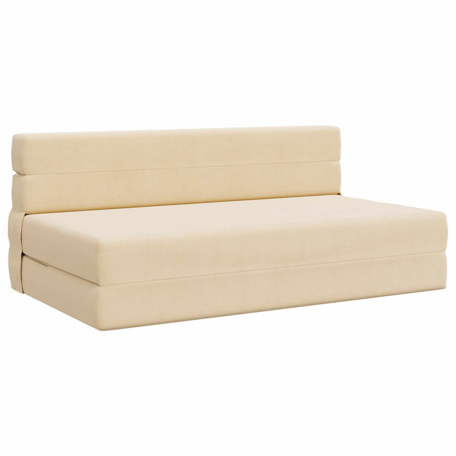 Fällbar Soffbed Gräddvit 152 x 86,5 x 60 cm Tyg