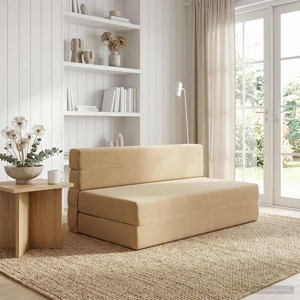 Fällbar Soffbed Grön grå 152 x 86,5 x 60 cm Tyg