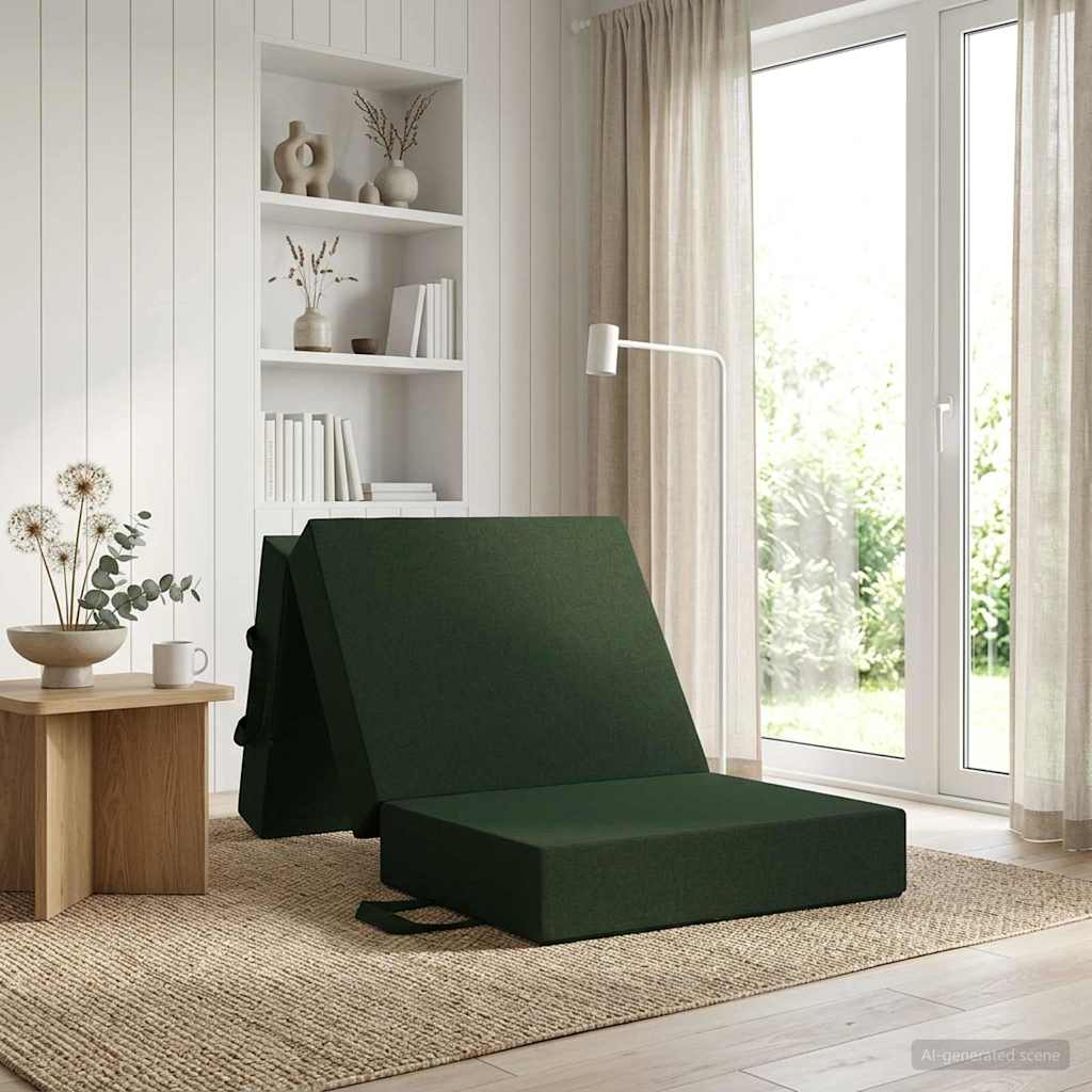 Fällbar Soffbed 75 x 63 x 45 cm Mörkgrön