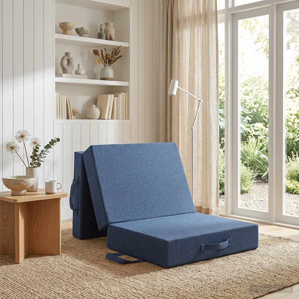 Fällbar Soffbed 75 x 63 x 45 cm Blå