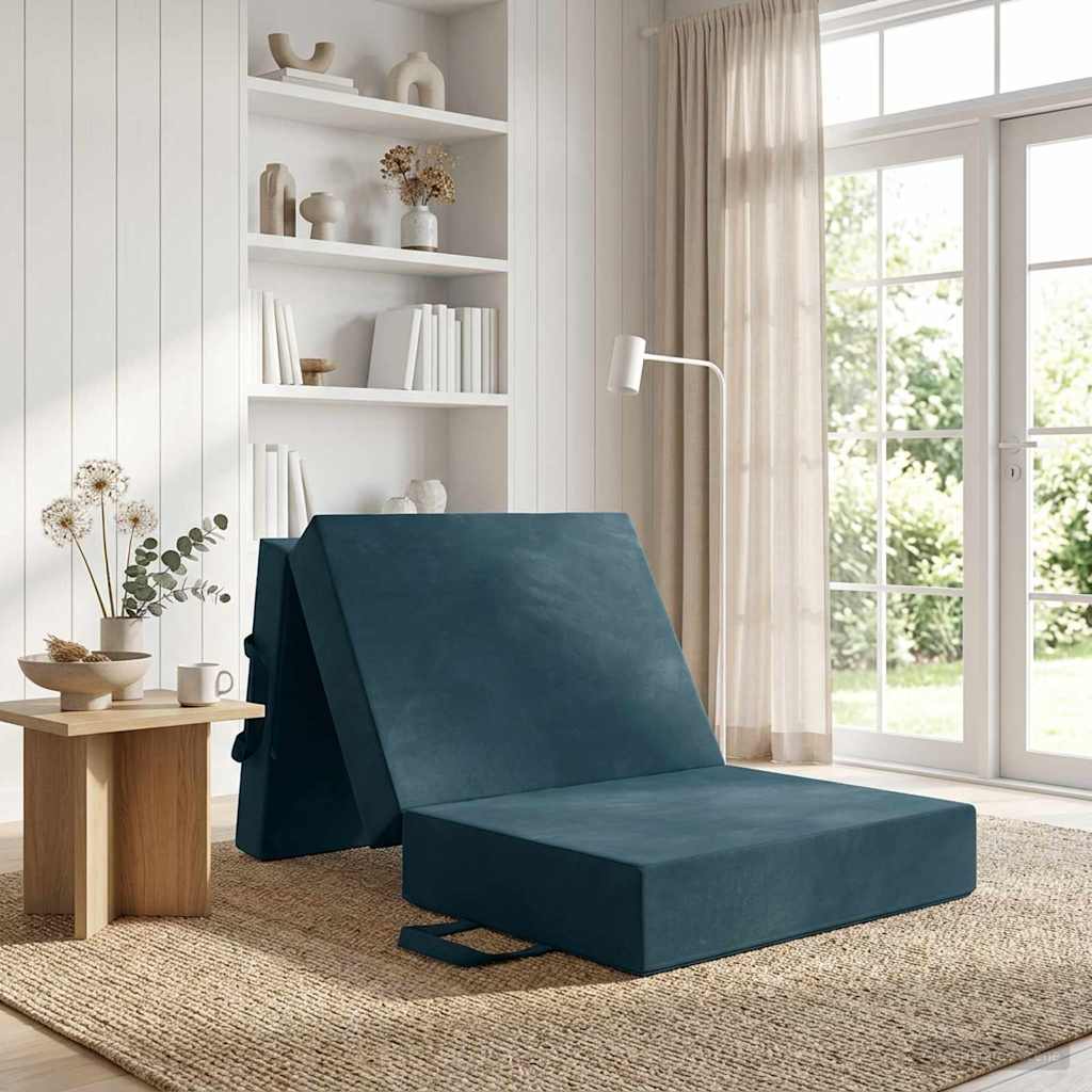 Fällbar Soffbed 75 x 63 x 45 cm Blå