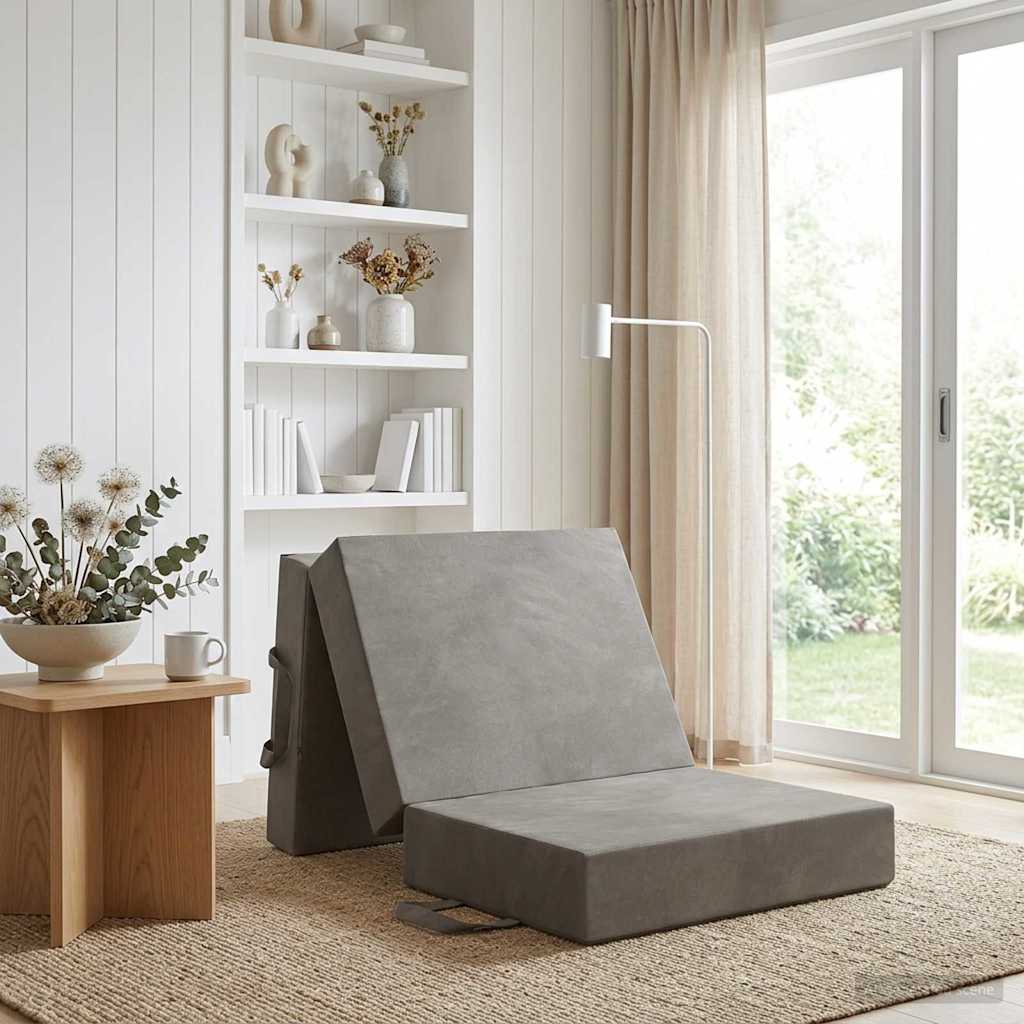 Fällbar Soffbed 75 x 63 x 45 cm Ljusgrå