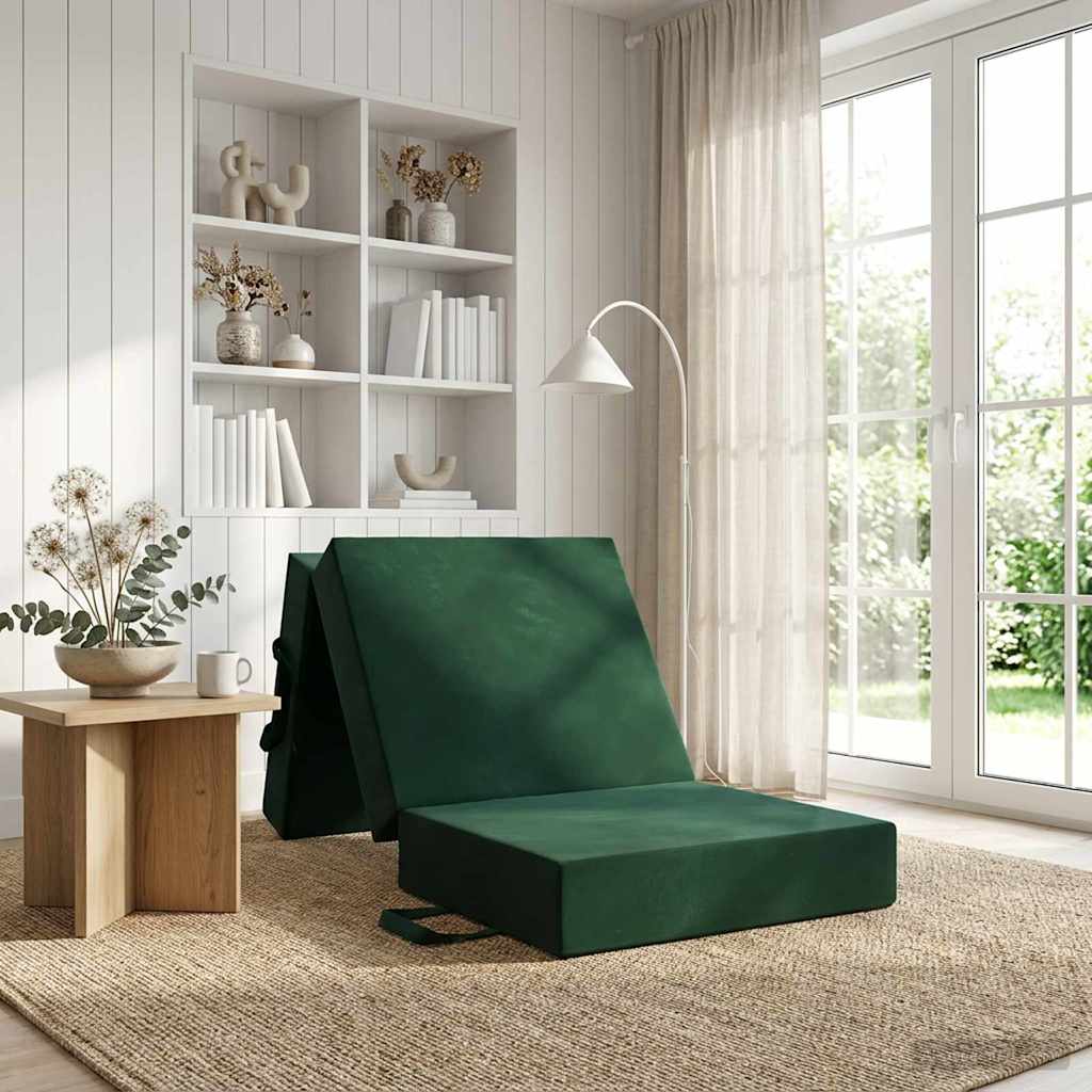 Fällbar Soffbed 75 x 63 x 45 cm Mörkgrön