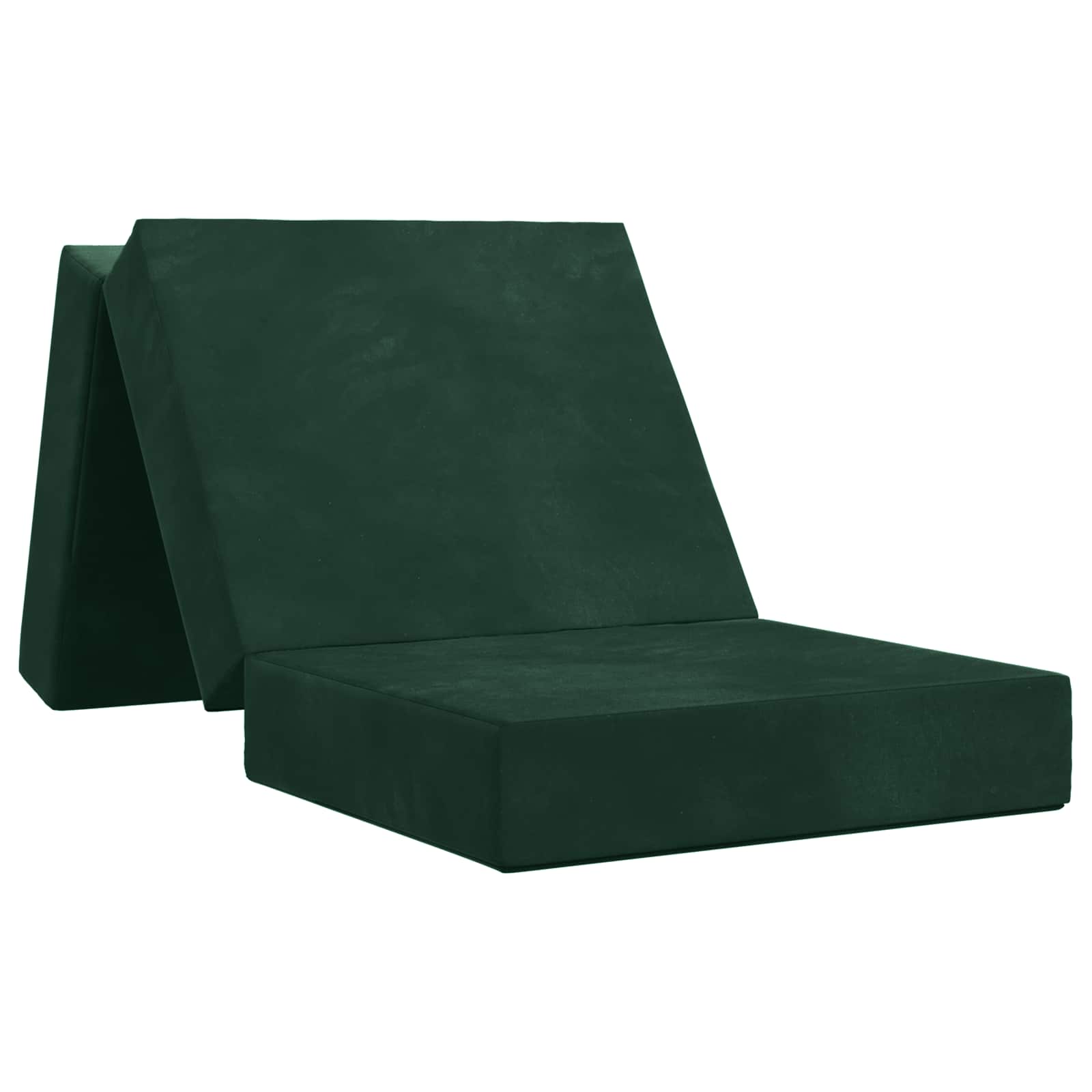 Fällbar Soffbed 75 x 63 x 45 cm Mörkgrön