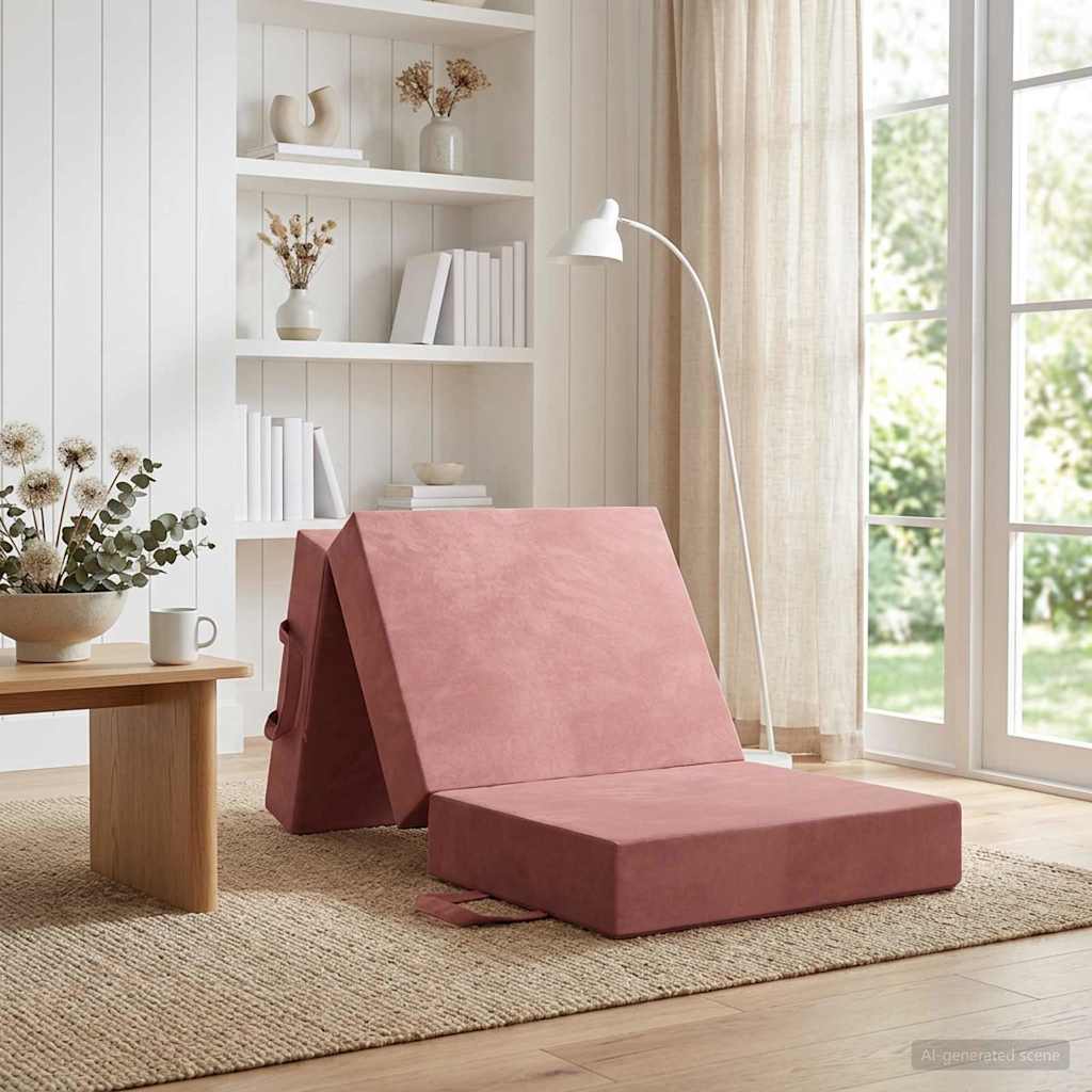 Fällbar Soffbed 75 x 63 x 45 cm Rosa