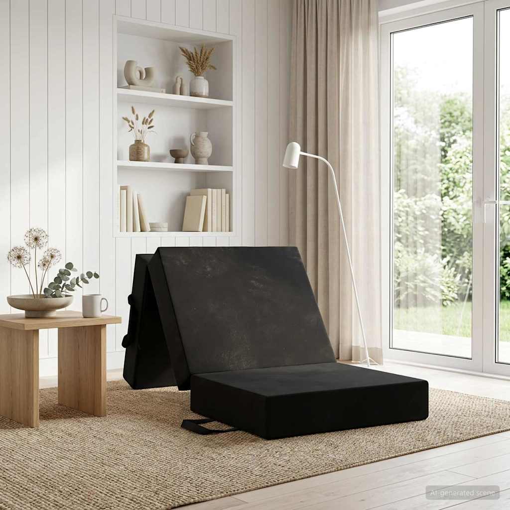 Fällbar Soffbed 75 x 63 x 45 cm Svart