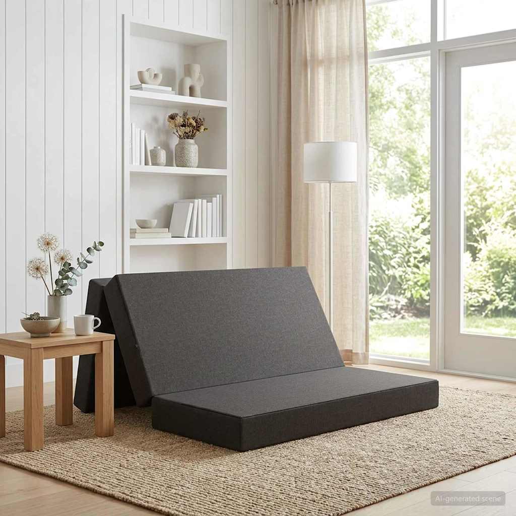 Fällbar Soffbed 120 x 67 x 45 cm Mörkgrå