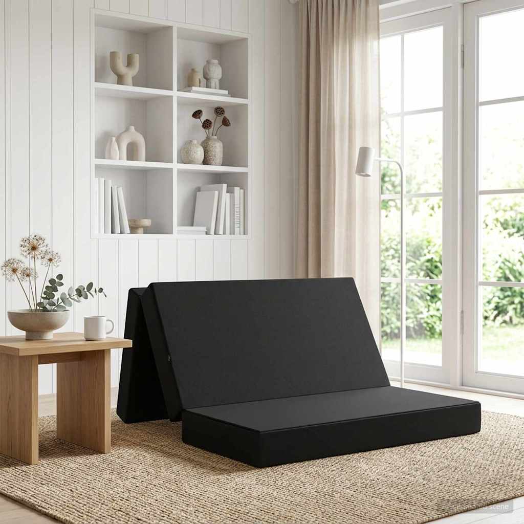 Fällbar Soffbed 120 x 67 x 45 cm Svart