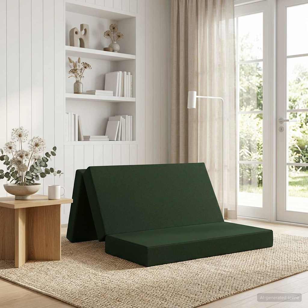Fällbar Soffbed 120 x 67 x 45 cm Mörkgrön