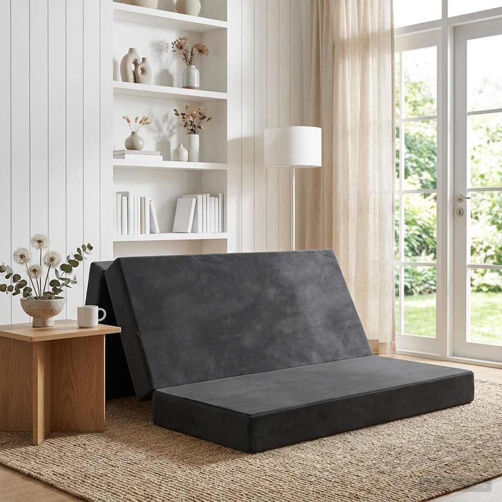 Fällbar Soffbed 120 x 67 x 45 cm Mörkgrå