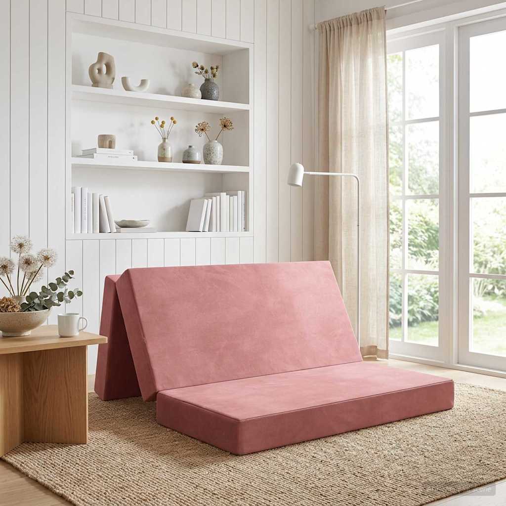 Fällbar Soffbed 120 x 67 x 45 cm Rosa