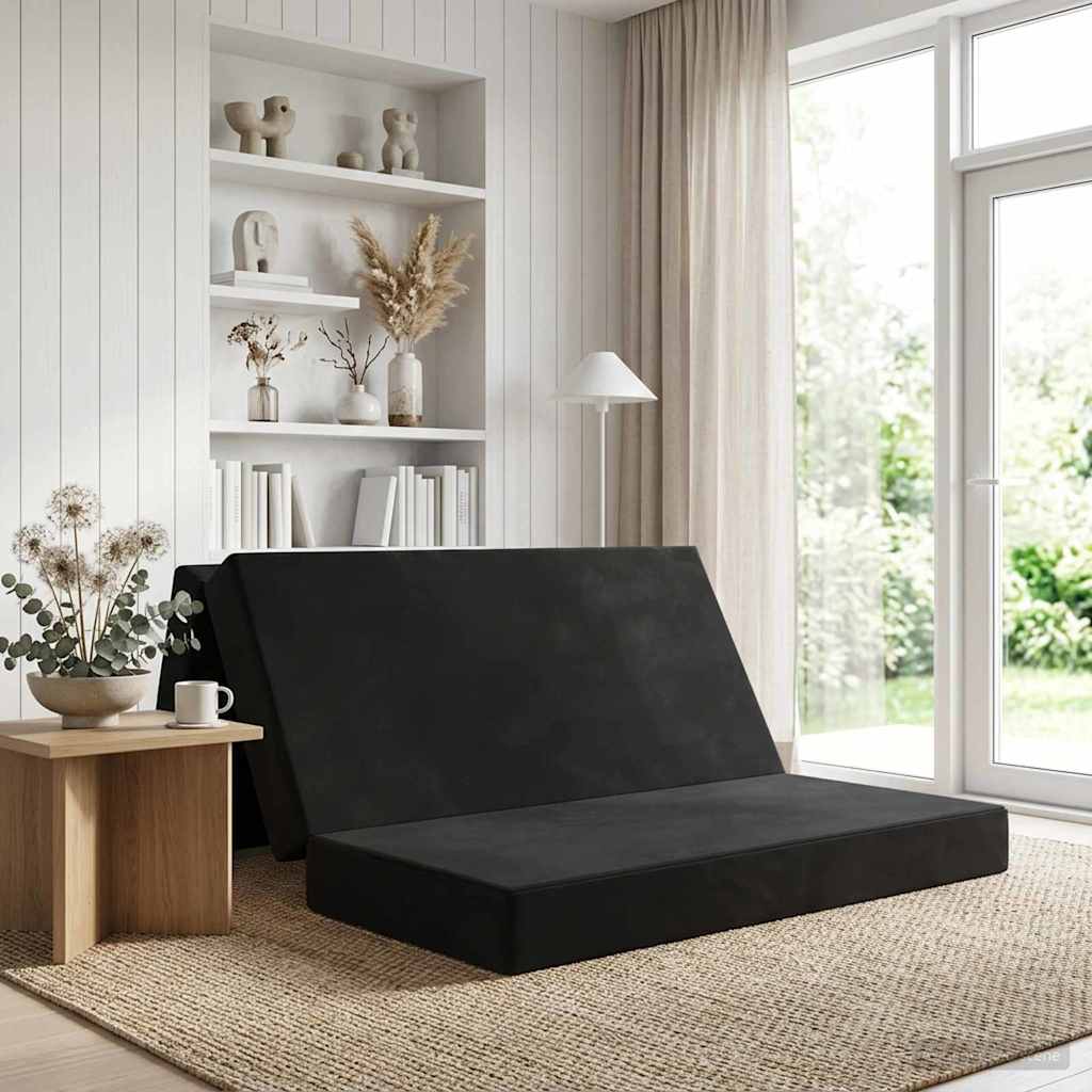 Fällbar Soffbed 120 x 67 x 45 cm Svart