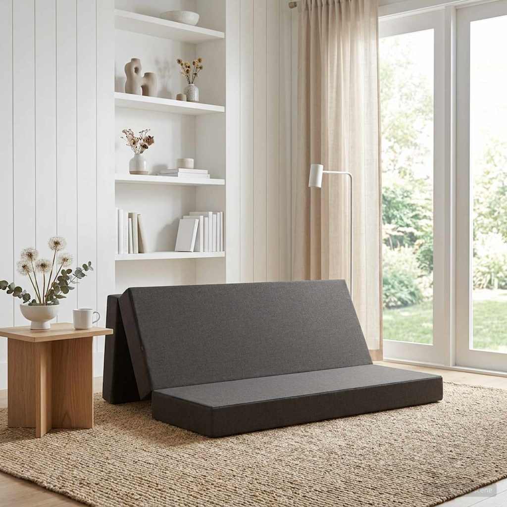 Fällbar Soffbed 180 x 67 x 45 cm Mörkgrå