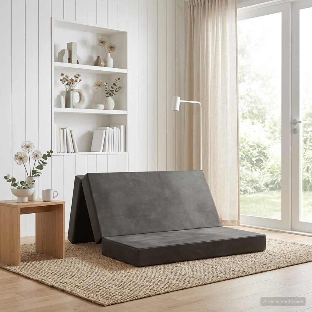 Fällbar Soffbed 180 x 67 x 45 cm Ljusgrå