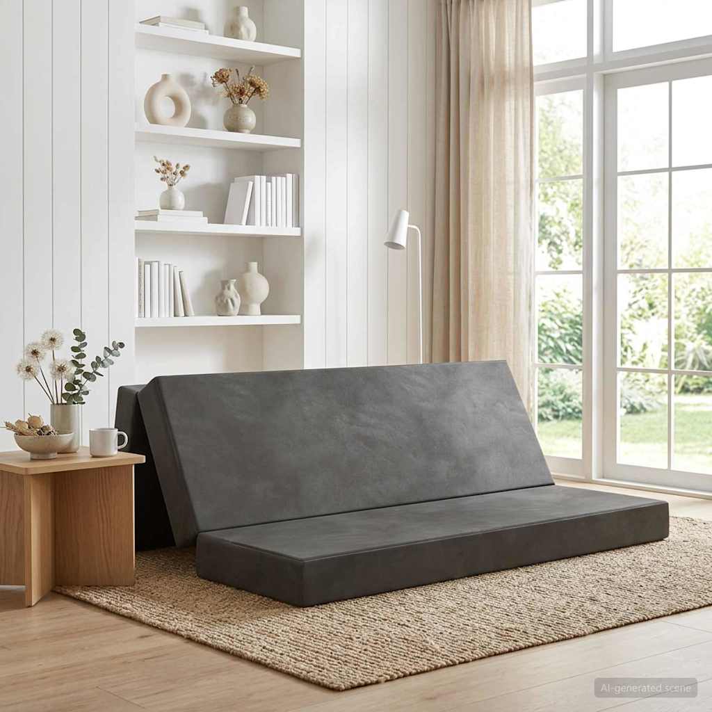 Fällbar Soffbed 180 x 67 x 45 cm Mörkgrå