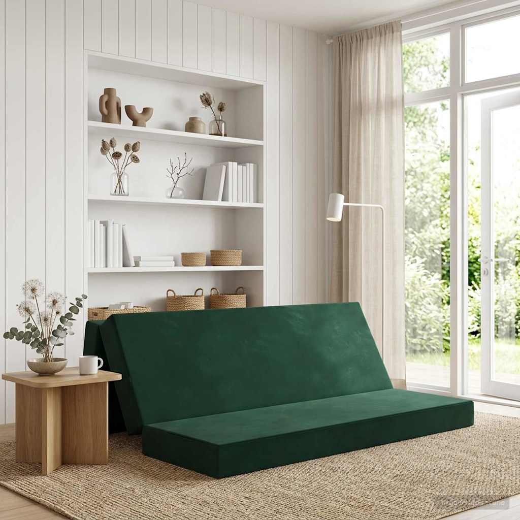Fällbar Soffbed 180 x 67 x 45 cm Mörkgrön