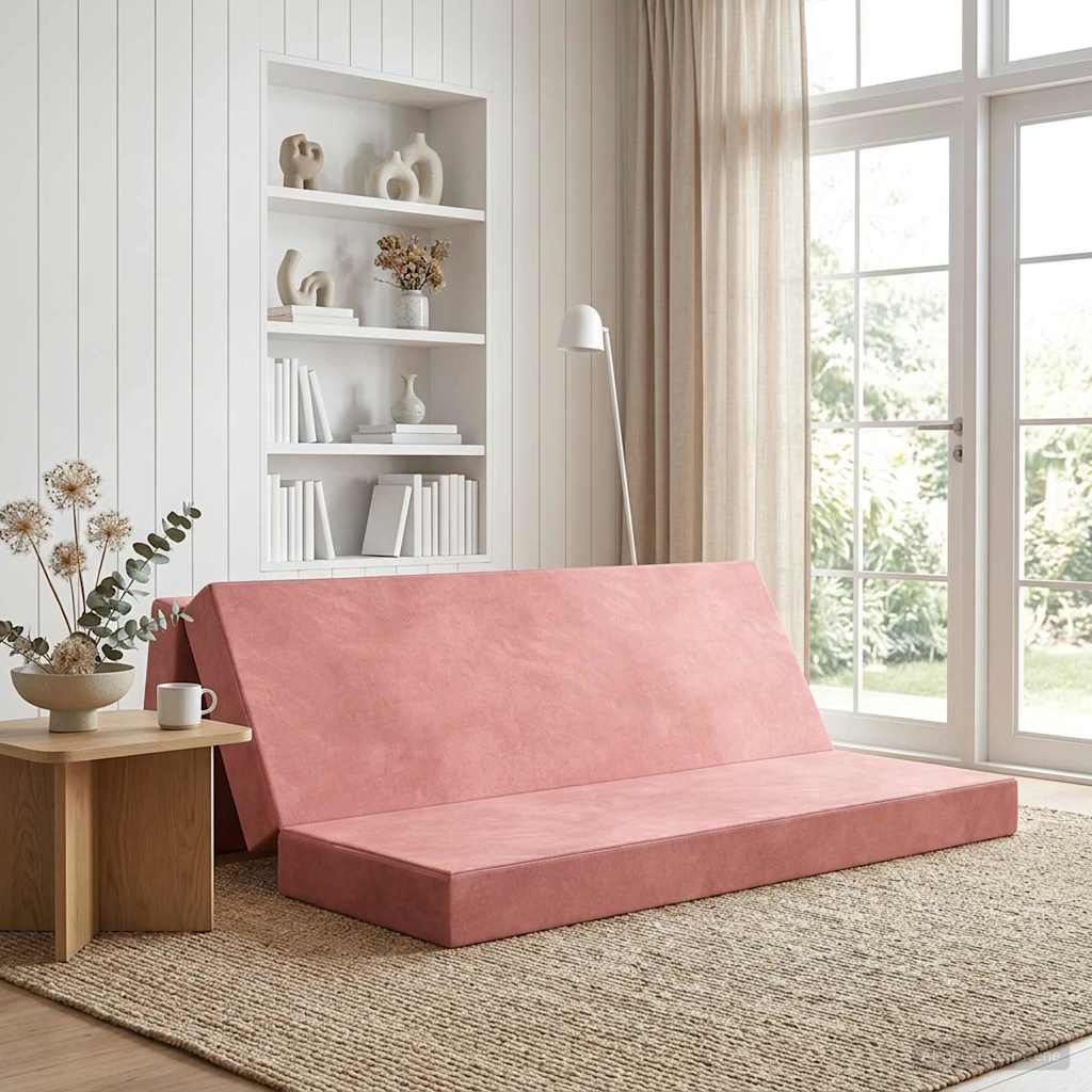 Fällbar Soffbed 180 x 67 x 45 cm Rosa